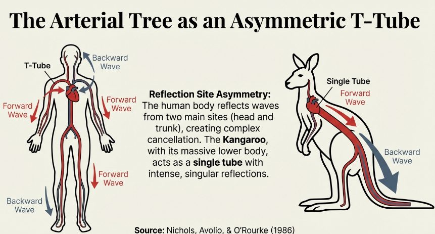 Mensch und Känguru: das Arteriensystem als asymmetrisches T-Rohr
