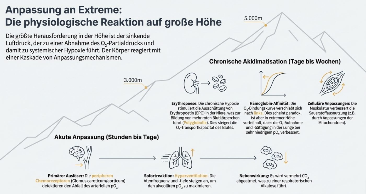 Physiologische Reaktion auf große Höhe