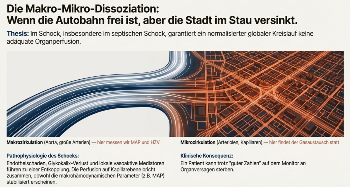 Makro- und Mikrozirkulation: Dissoziation im Schock