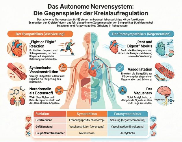 Das vegetative Nervensystem: Gegenspieler der Kreislaufregulation