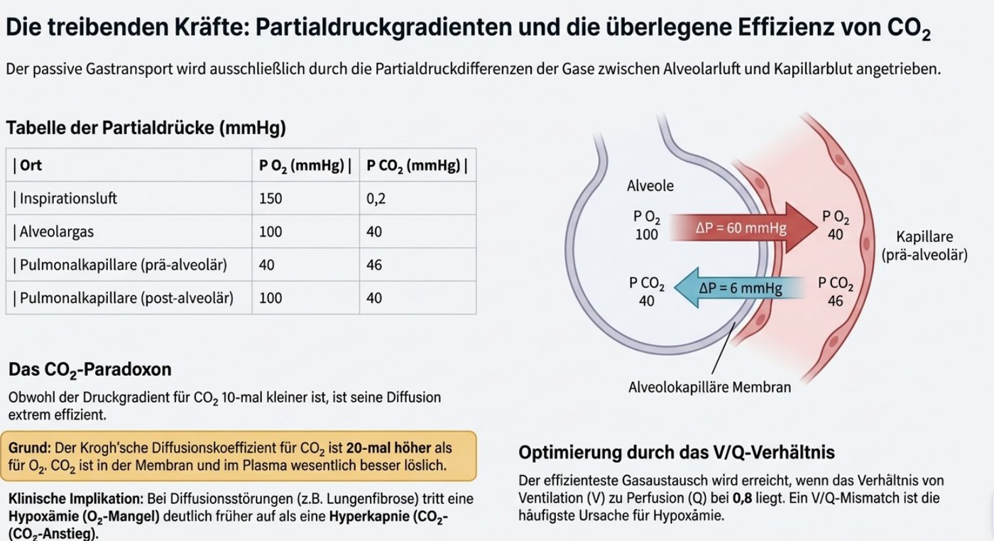 Gasaustausch und Partialdrücke