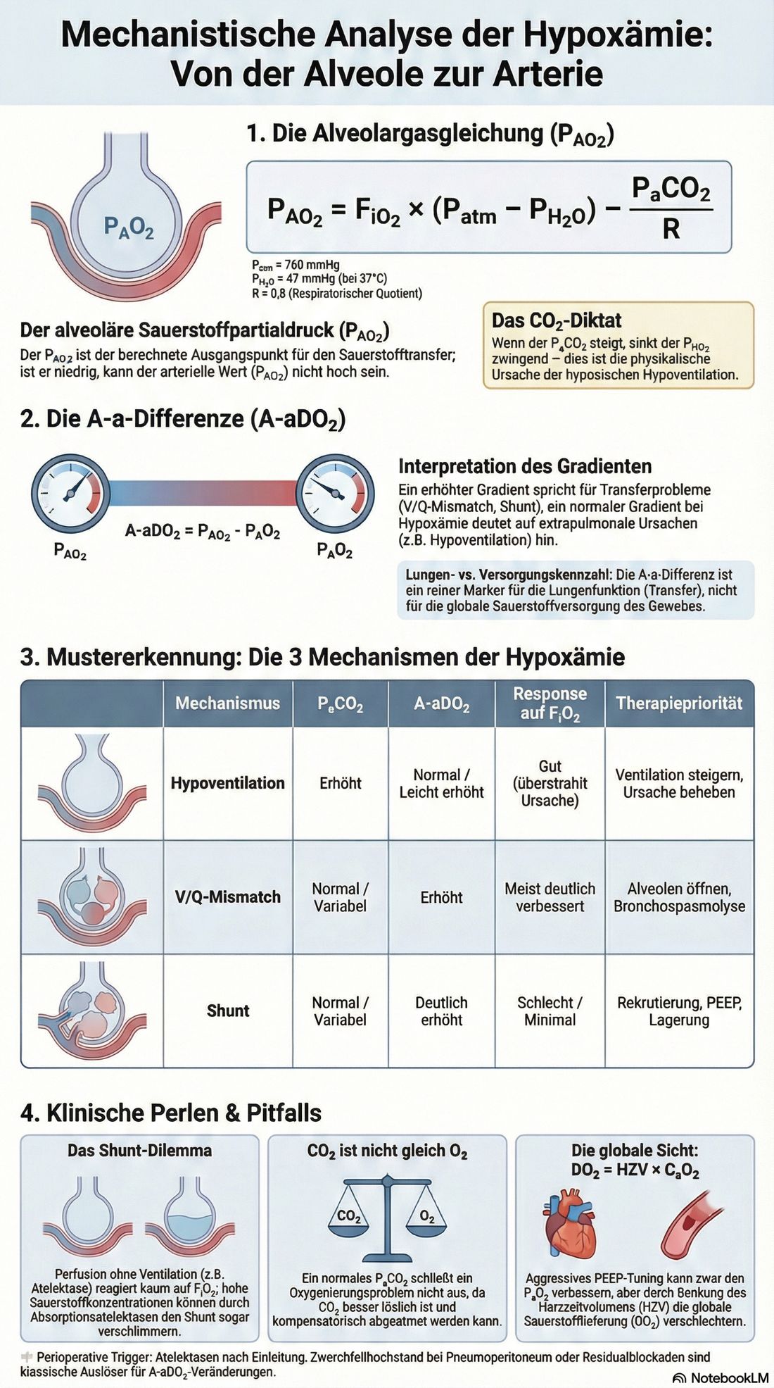 Übersicht: Mechanistische Analyse der Hypoxämie