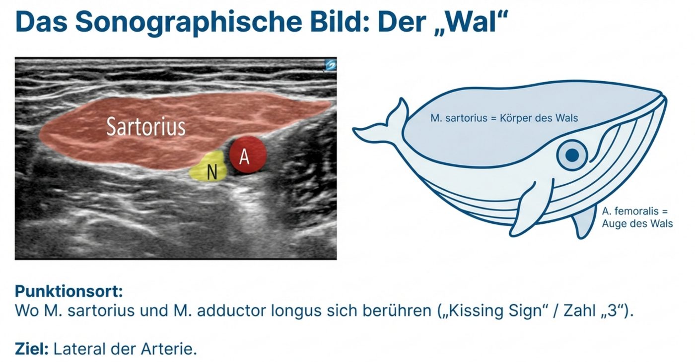 Das sonographische Bild: der „Wal“