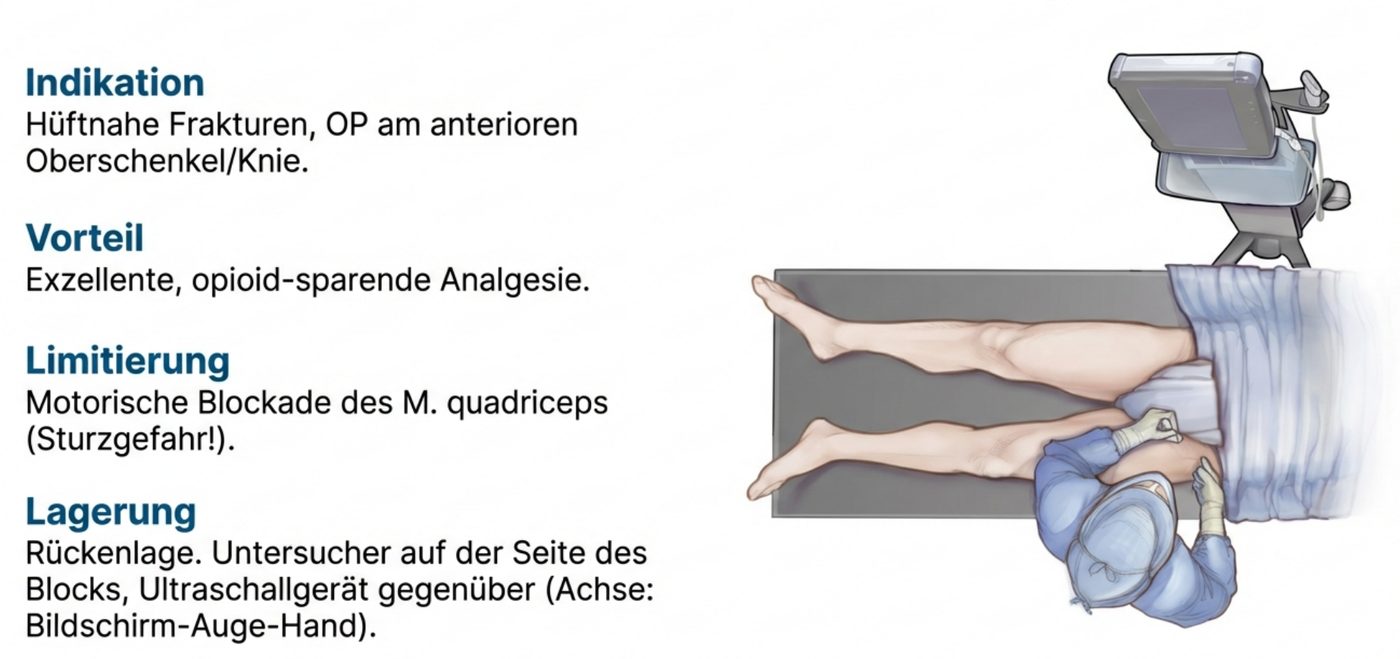 Indikation, Vorteil und Grenzen des Femoralnervblocks