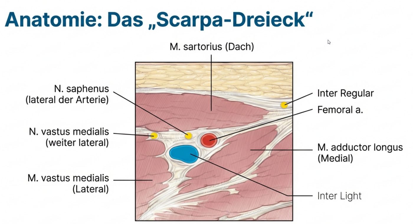 Anatomie: das Scarpa-Dreieck