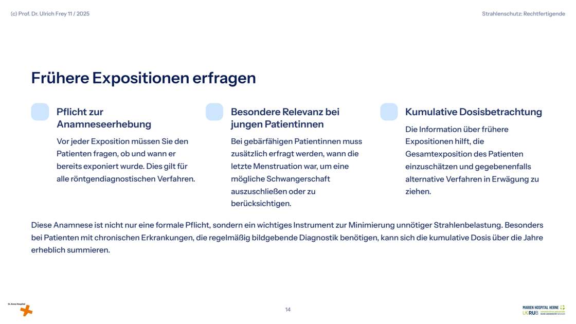 Folie 14: Frühere Expositionen erfragen