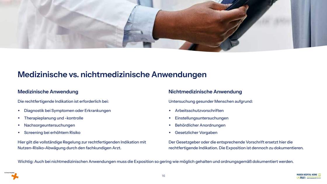 Folie 16: Medizinische vs. nichtmedizinische Anwendungen