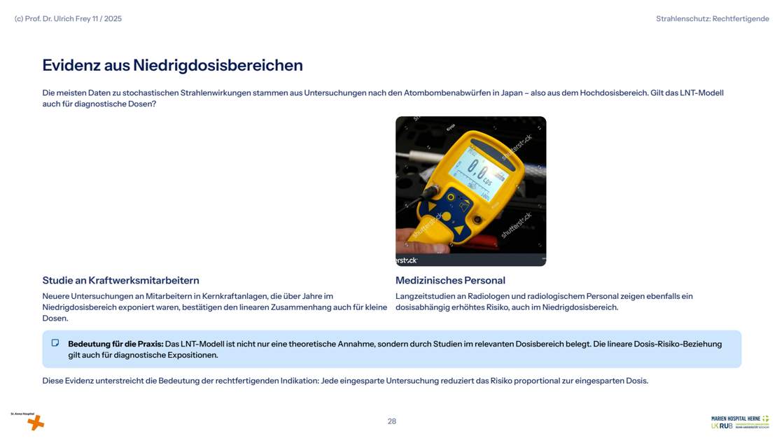 Folie 28: Evidenz aus Niedrigdosisbereichen