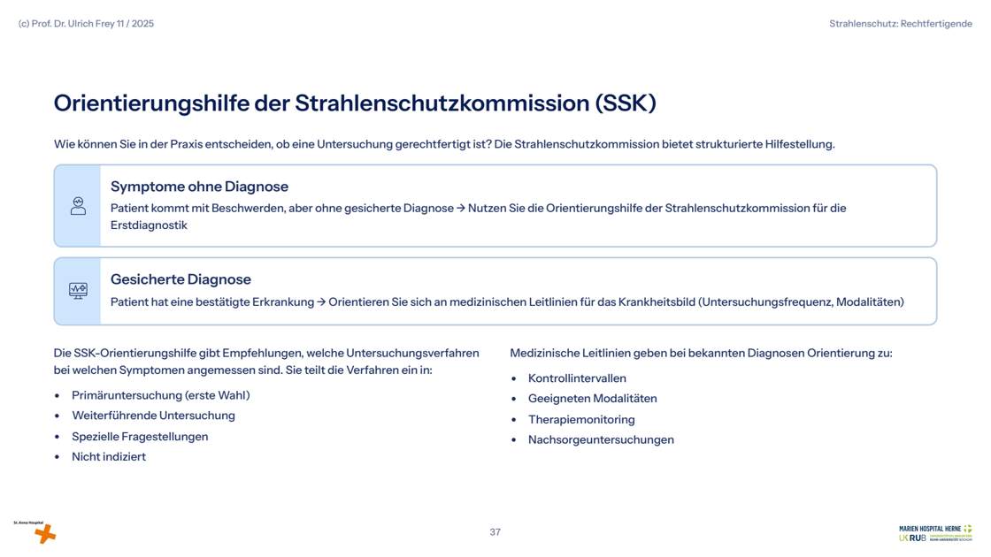 Folie 37: Orientierungshilfe der Strahlenschutzkommission (SSK)