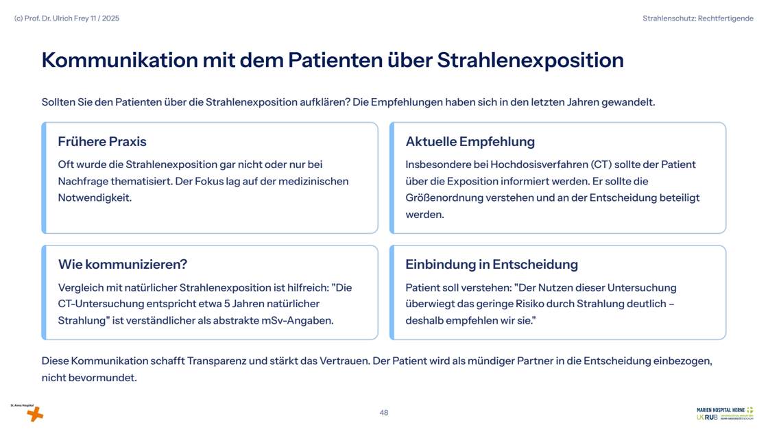 Folie 48: Kommunikation mit dem Patienten über Strahlenexposition