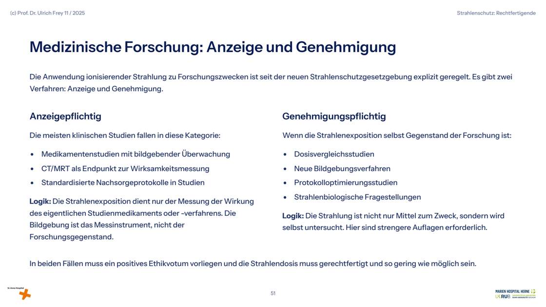 Folie 51: Medizinische Forschung: Anzeige und Genehmigung