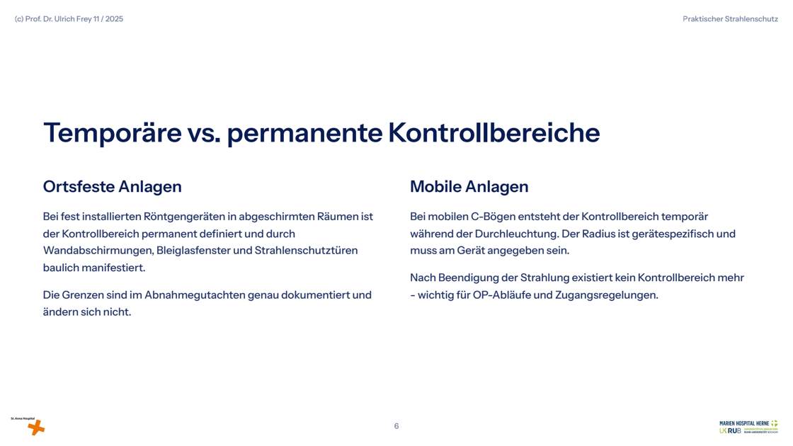 Folie 6: Temporäre vs. permanente Kontrollbereiche