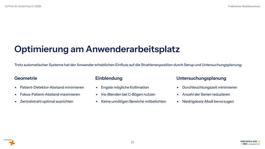 Folie 22: Optimierung am Anwenderarbeitsplatz