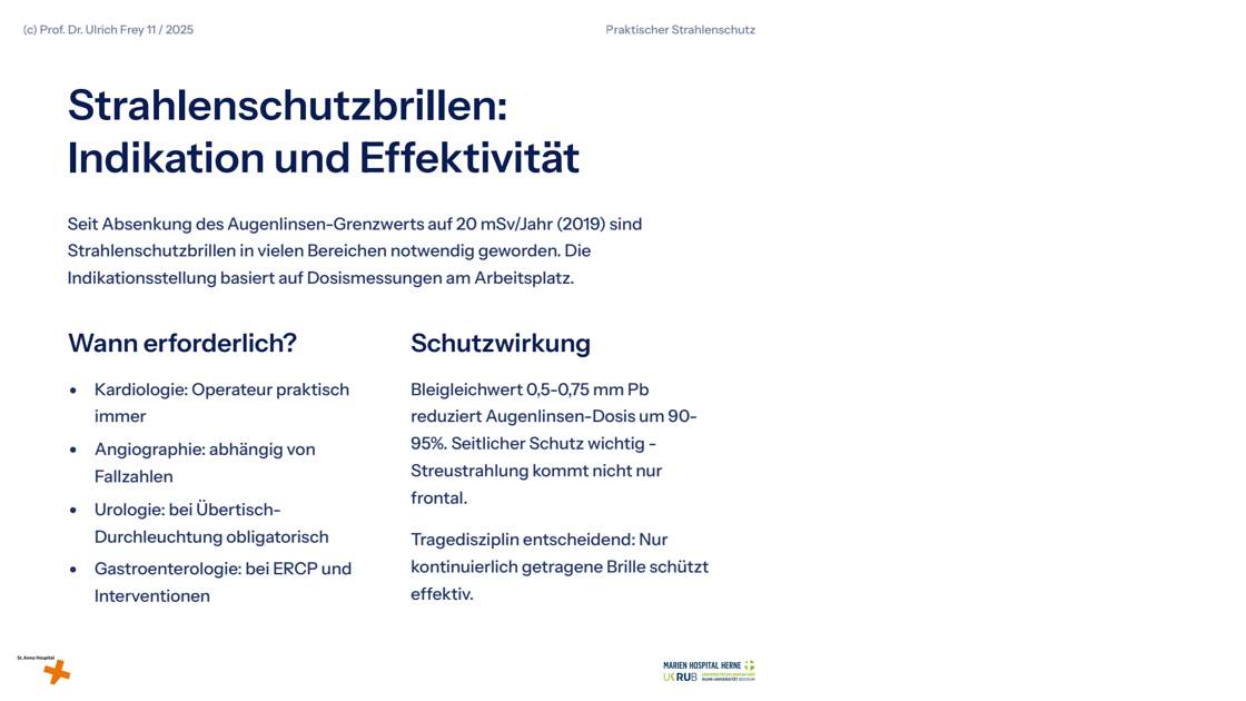 Folie 36: Strahlenschutzbrillen: Indikation und Effektivität