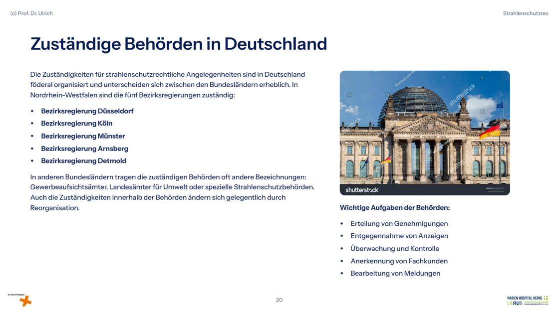 Folie 20: Zuständige Behörden in Deutschland