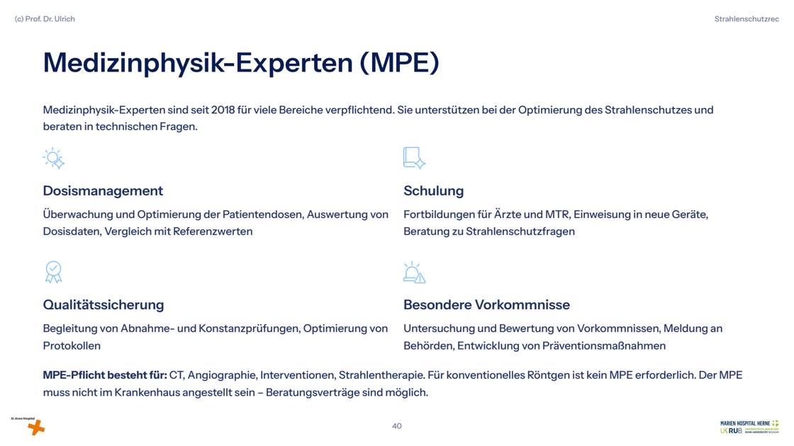 Folie 40: Medizinphysik-Experten (MPE)