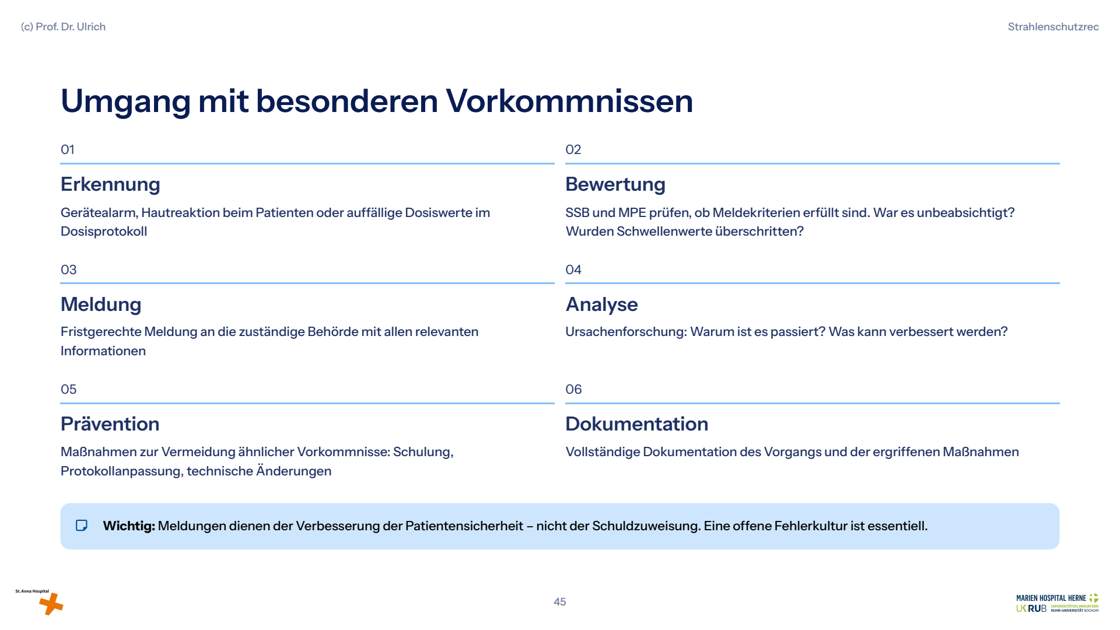 Folie 45: Umgang mit besonderen Vorkommnissen