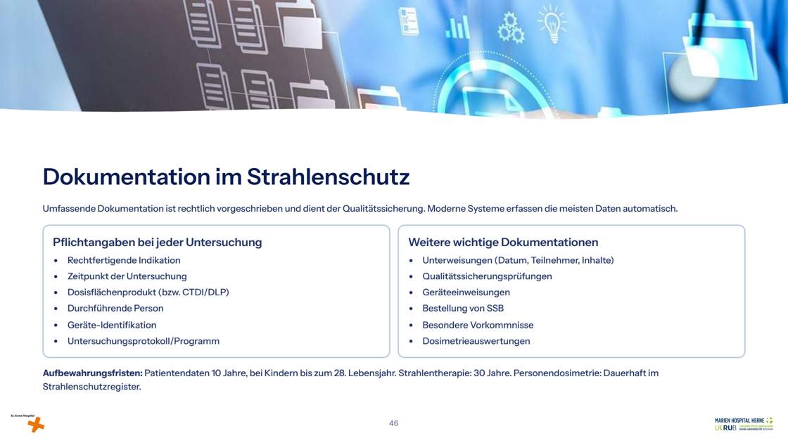 Folie 46: Dokumentation im Strahlenschutz