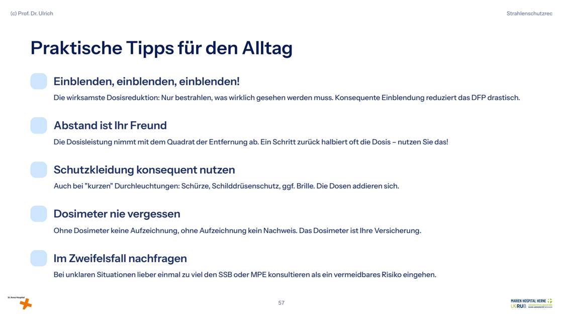 Folie 57: Praktische Tipps für den Alltag